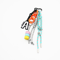 Ins blogger with the same niche miu macaron white A car keychain bag bag charm handmade couple braid