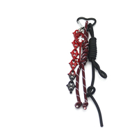 Red Lucky Straw Vintage Key Pendant Toy Pearl Chain String Bag Pendant Charm Silicone Tag Keychain