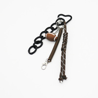 Brown Spring Rugby Toys Pearl Chain String Bags Charms Charms Silicone Tag Keychain