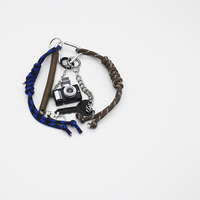 Love Key Toys Camera Brown Spring Pearl Chain Strings Bags Pendant Charms Silicone Tag Keychain