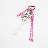 Large love heart pendant love key toy creative letters pearl chain string bag pendant charm silicone