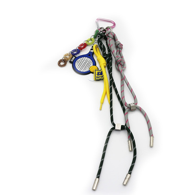 ins blogger the same niche miu tennis racket car keychain bag charm handmade couple braided lanyard