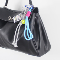 ins blogger with the same niche miu system tennis shaking motorcycle keychain charm handmade couple