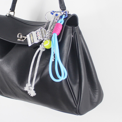 ins blogger with the same niche miu system tennis shaking motorcycle keychain charm handmade couple
