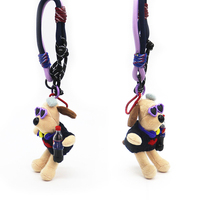 Drink sunglasses sweater paw dog car keychain cute doll doll backpack pendant couple key chain tide