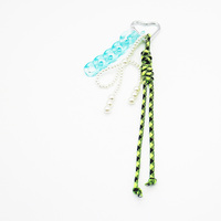 Spot can DIY niche miu system creative bow blue chain key chain bag pendant accessories