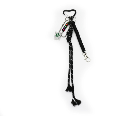 Fortune black spring toy pearl chain string bag charm pendant silicone tag keychain