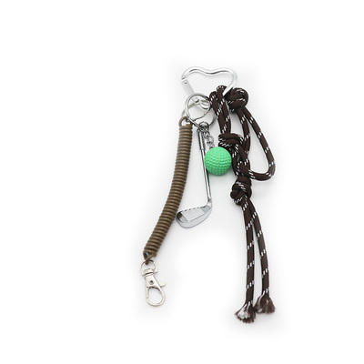 Golf clubs toys spring pearl iron chain bar strings bag pendant charm silicone tag keychain