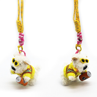 Drink sunglasses puppy pendant bag charm plush doll doll couple keychain creative gift
