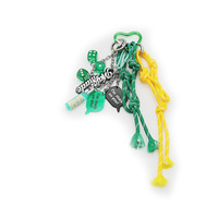 ins blogger the same niche miu green dice small hairy monster car keychain charm handmade couple bra