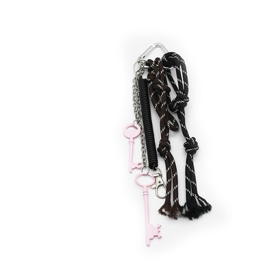 Pink Vintage Key Toys Black Spring Chain Pearls Iron Chain Strips String Bags Pendant Charms Silicon