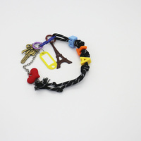 Bow Key Eiffel Tower Toys Red Heart Pearls Chain String Bag Pendant Charm Silicone Tag Keychain