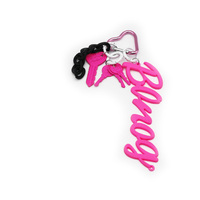 Pink vintage key love key toy pendant creative letter pearl chain bar bracelet bag charm charm silic