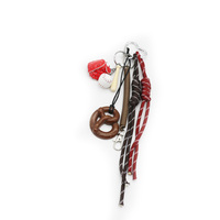 Baseball Bread Spring Toys Pearl Chain String Bags Pendant Charms Silicone Tag Keychain