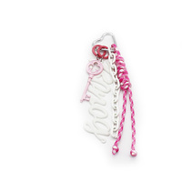 Pink Lucky Straw Vintage Key Toy Pendant Creative Letters Pearl Chain Strings Bags Pendant Hanging J