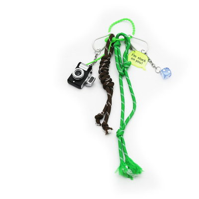 Green God Dice Camera Toys Pendant Pearls Chain Strings Bags Pendant Charms Silicone Tag Keychain