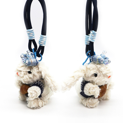 Handmade cute drop ear rabbit plush doll girl heart keychain long ear rabbit princess dress delicate