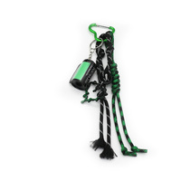 Green film toys black rope pearl iron chain strip string bag pendant charm silicone tag keychain
